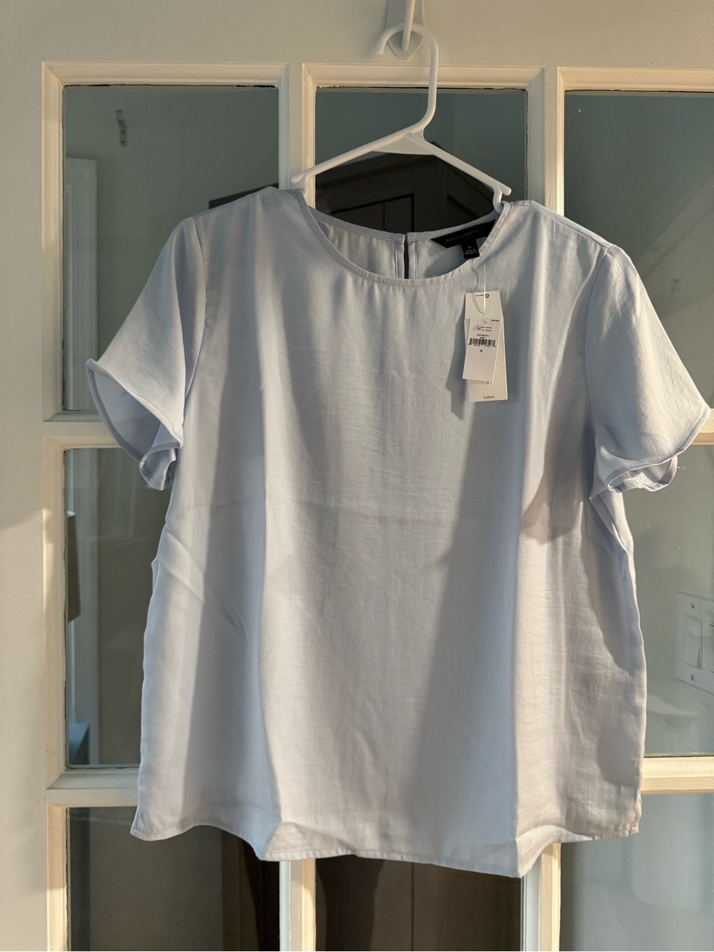 Light Blue Short Sleeve Blouse Size S